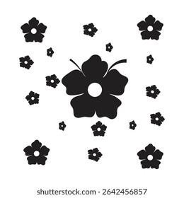 silhueta de fundo de flor preta ilustração de flor preta muito bonito e bom para papel de parede