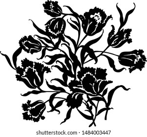 black flower background texture drawing