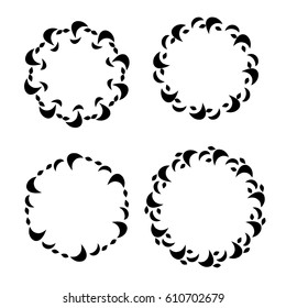 black flower   border  circle  frame  vector eps.10