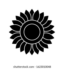 black flower design with isolated lines