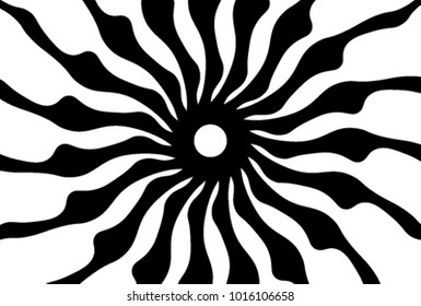 black flower fan pattern circle radial in vector