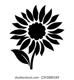 Black flower icon design, vector, vector illustration, minimal retro mid century modern floral icon logo on white background