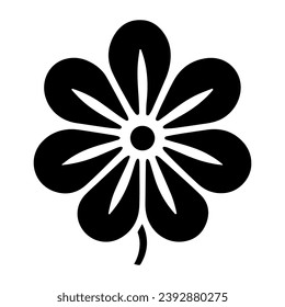 Black flower icon design, vector, vector illustration, minimal retro mid century modern floral icon logo on white background