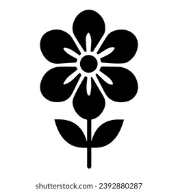 Black flower icon design, vector, vector illustration, minimal retro mid century modern floral icon logo on white background