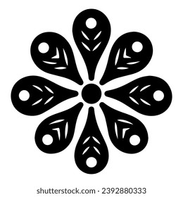 Black flower icon design, vector, vector illustration, minimal retro mid century modern floral icon logo on white background