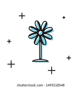 Black Flower icon isolated on white background. Sweet natural food.  Vector Illustration