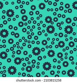 Black Flower icon isolated pattern on green background. Sweet natural food.  Vector