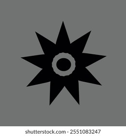 Elemento de diseño de logotipo de icono de flor negra
