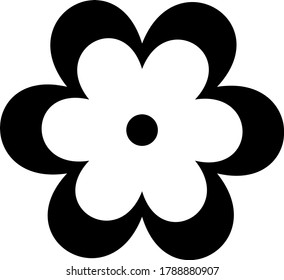 black flower icon. simple icon.
