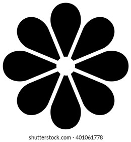 Black flower icon, vector.