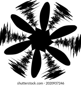 diseño vectorial de icono de flor negra 