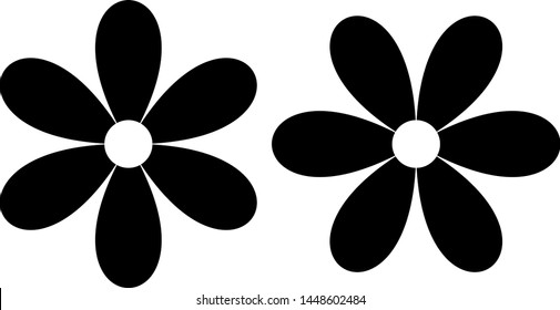 black flower icon, vector illustration