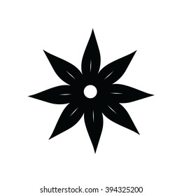 Black flower icon vector illustration