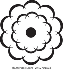 Icono de flor negra y fondo blanco 
