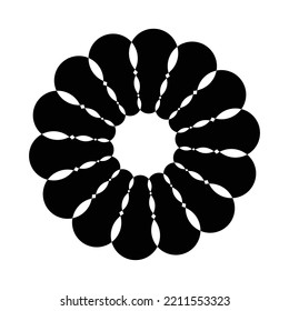 Black flower logo template design 