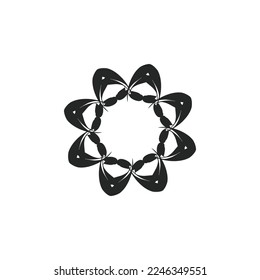 BLACK FLOWER MANDALA VECTOR EPS