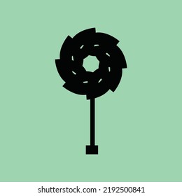 Logo del vector de la naturaleza de la flor negra 
