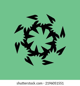 Black flower nature vector logo