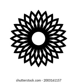 Black flower on white background