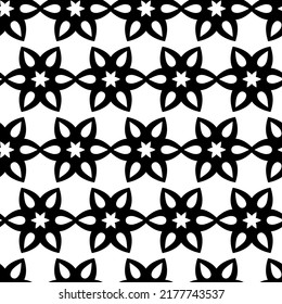 Black flower on a white background seamless pattern for packaging and textile design, cute cheerful pattern