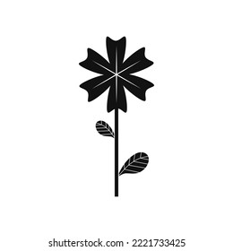 Black Flower on white background Vector Illustration