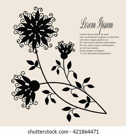 Black flower on a white background.
