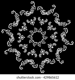 Black flower pattern tattoo