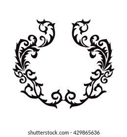 Black flower pattern tattoo