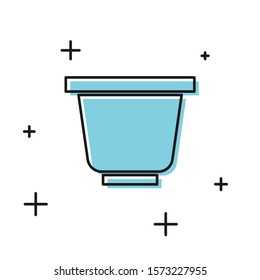 Black Flower pot icon isolated on white background.  Vector Illustration