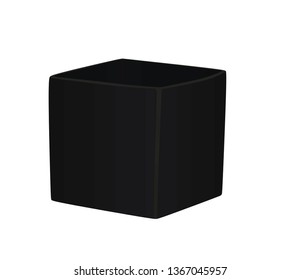 Black flower pot. vector illustration