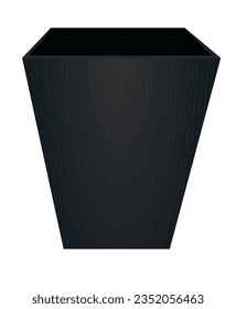 Black flower pot. vector illustration