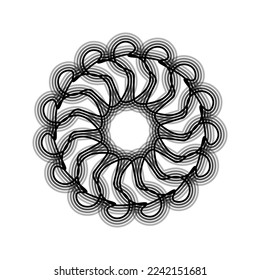 Icono del Spirograph de forma de flor negra. Ilustración vectorial.