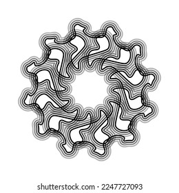 Black flower shape Spirograph icon. Vector illustration.