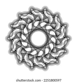 Black flower shape Spirograph icon. Vector illustration.