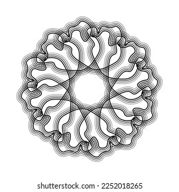 Black flower shape Spirograph icon. Vector illustration.