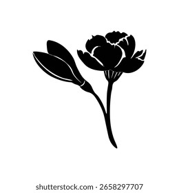 Silhueta de flor preta com vetor