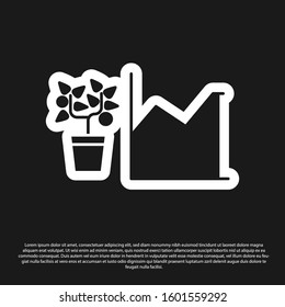 Black Flower statistics icon isolated on black background.  Vector Illustration