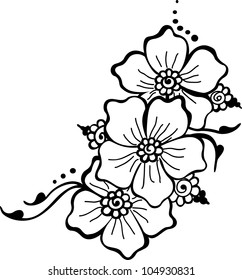 black flower vector