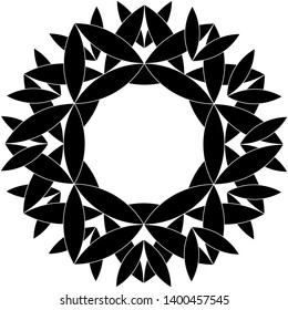 Black flower vector background frame isolated on white background