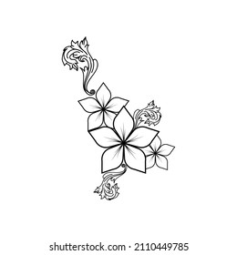 black flower vector in illustration