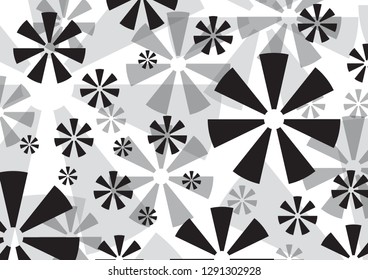 Black Flower White Background Gift Wrap texture
