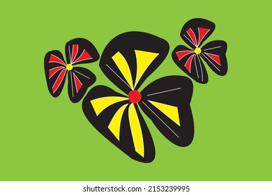 BLACK WITH FLOWER AND YELLOW RED STEM. VECTOR TEMPLATES