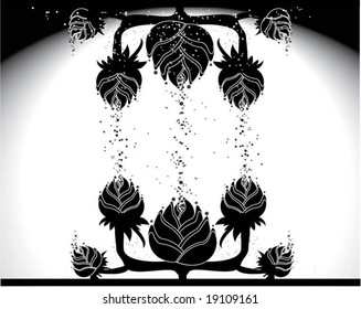 black flowers