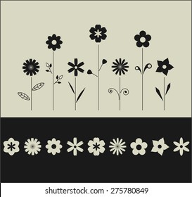 black flowers