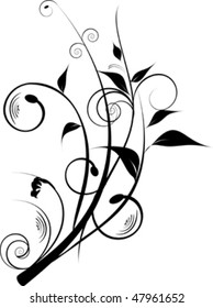black flowers design isolated on white