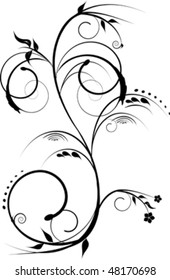  black flowers design isolated on white