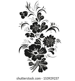 Black Flowers Floral Design Element Vector Stock Vector (Royalty Free ...