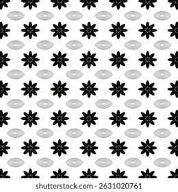 Black flowers have many semicircles hidden between them.