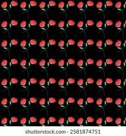 black flowers pattern design color