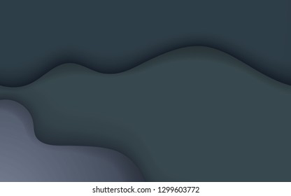 Black fluid abstract background. Minimal multi layers concept design vector.